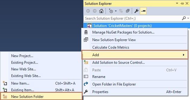 Adding New Solution Folder